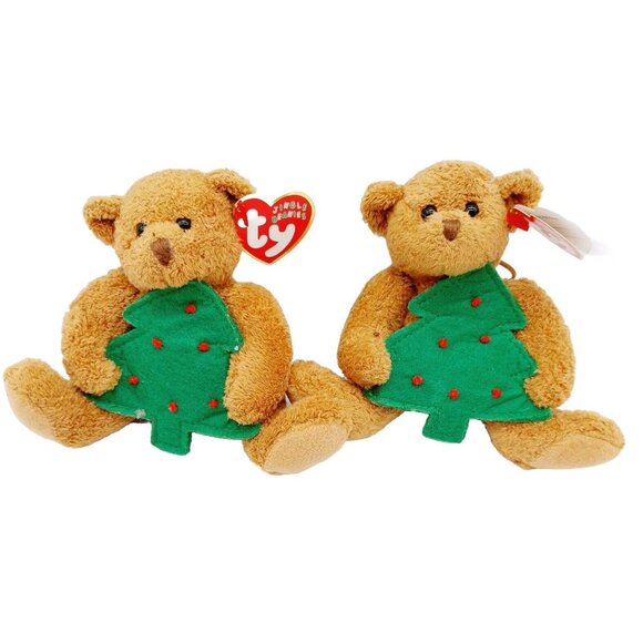 TY Jingle Beanie Baby Twinkling the Bear 4" Set Of 2 2005 Plush - Picture 1 of 9